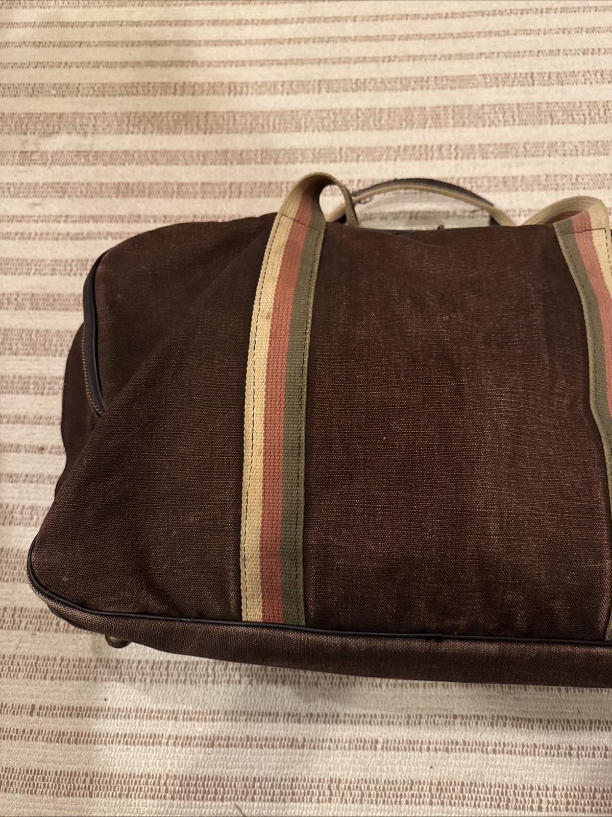 Vintage Boyt No Nonsense Luggage Triple Zip Bag Iowa Falls Brown Nice!