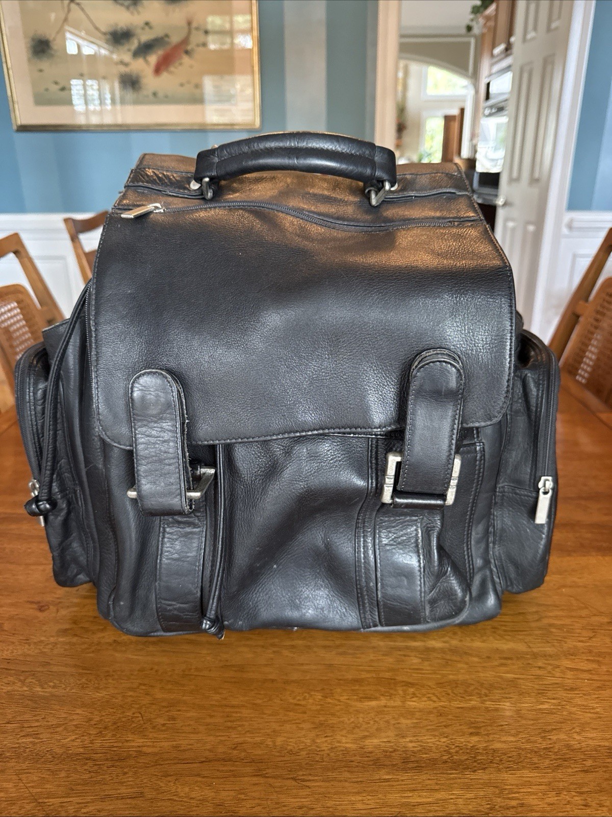 Black Leather Vintage Backpack From Wilson Leather