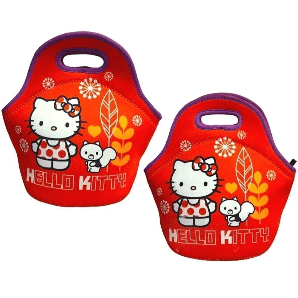 VTG Y2K Sanrio Hello Kitty Soft Lunch Box and Thermos 10oz Mug Bundle Red Pink