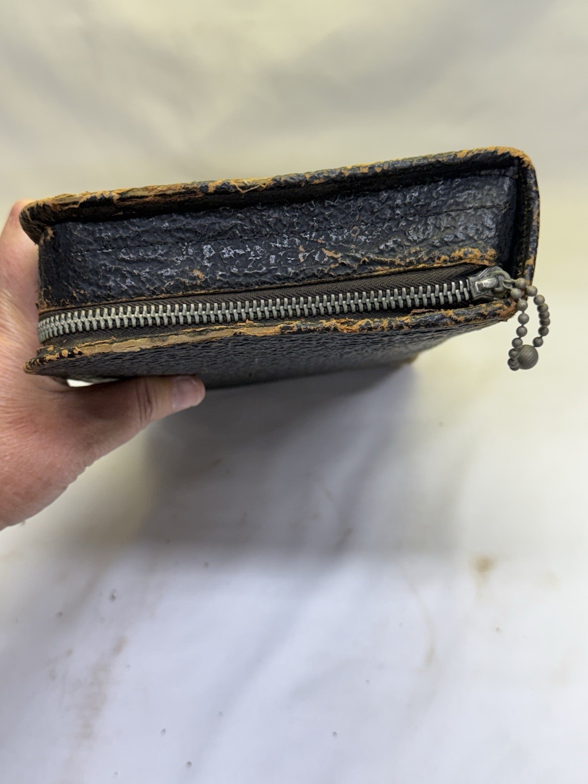 Vtg Bak-Prop Travel Grooming Kit Leather Case Mirror Comb Glass Containers