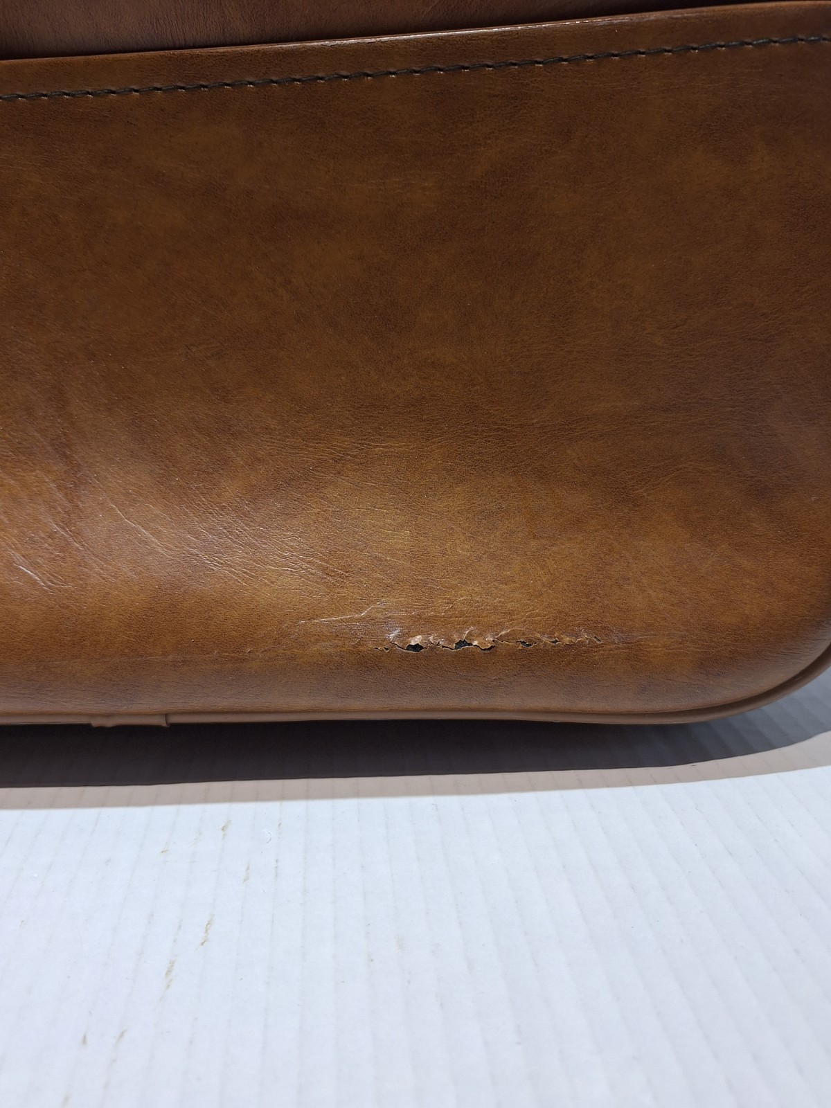 Airway Vintage Brown Leather Luggage Breifcase carry-on Suitcase Shoulder Bag