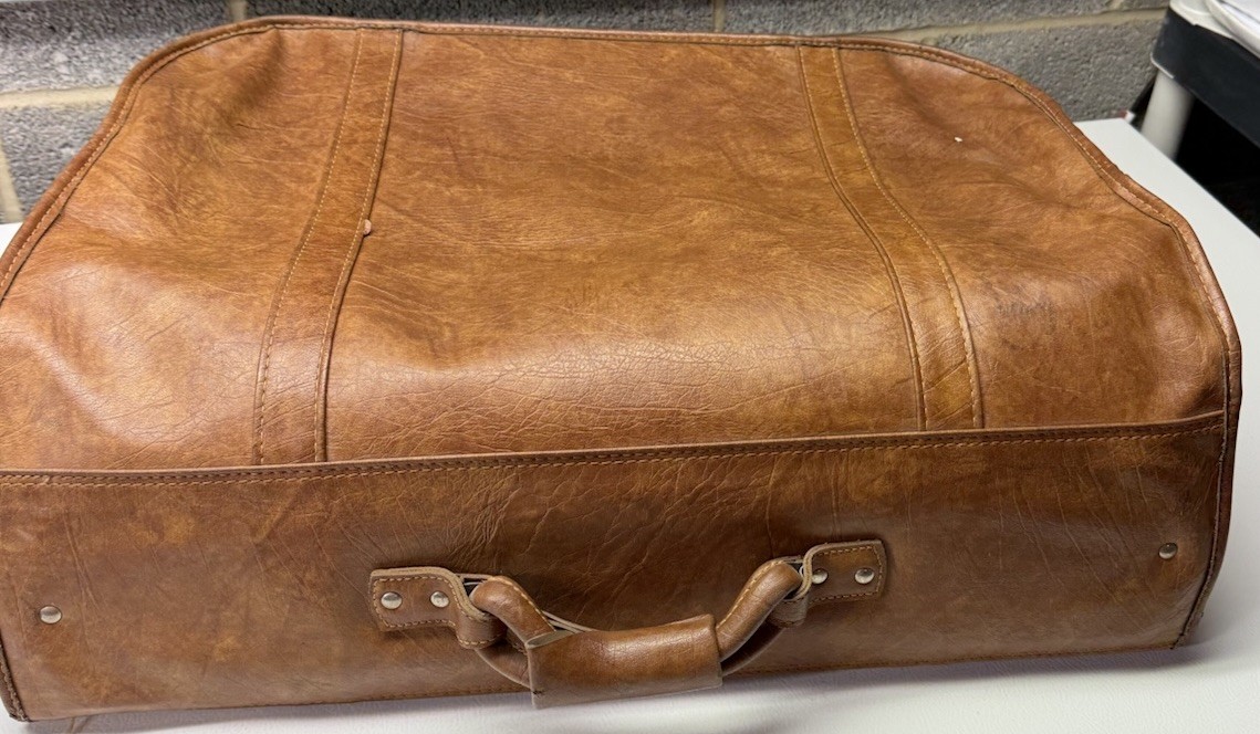 American Tourister Escort Garment Suit Bag Luggage Vintage Brown Faux Leather