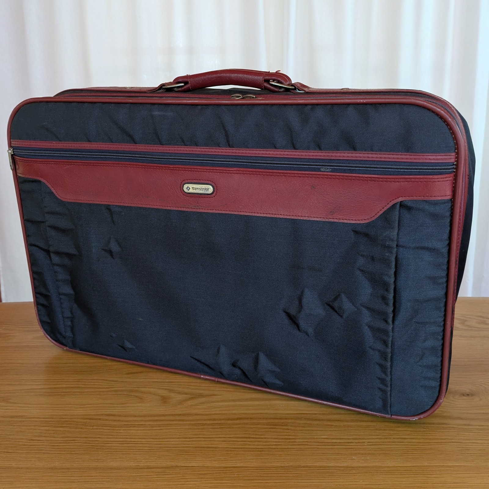 Vintage Samsonite Easy Paks II 4 Piece Navy Burgundy Nesting Luggage Set 1984