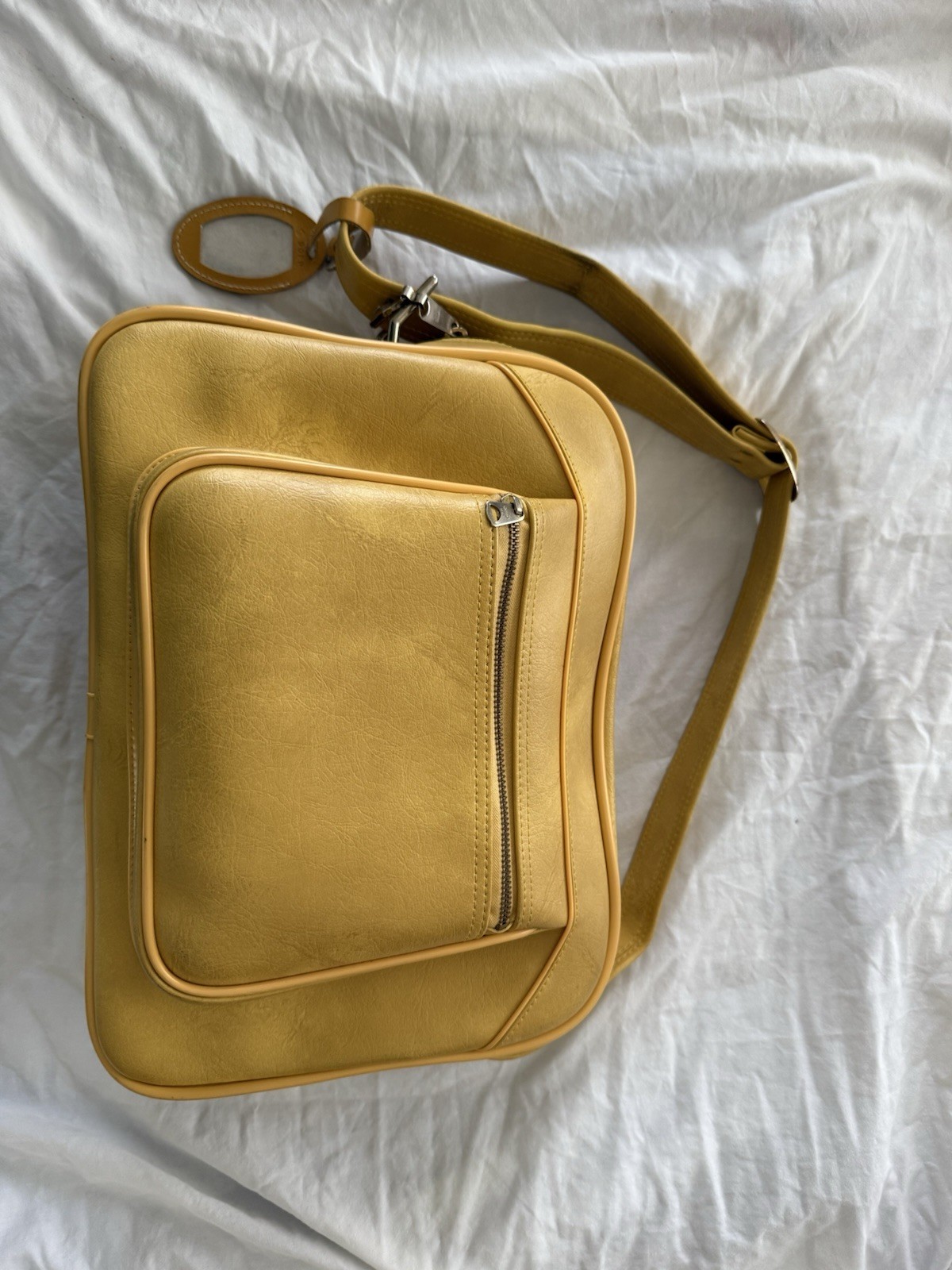 VTG 1975 American Tourister Escort Yellow Carry-On Tote Shoulder Bag MCM Luggage