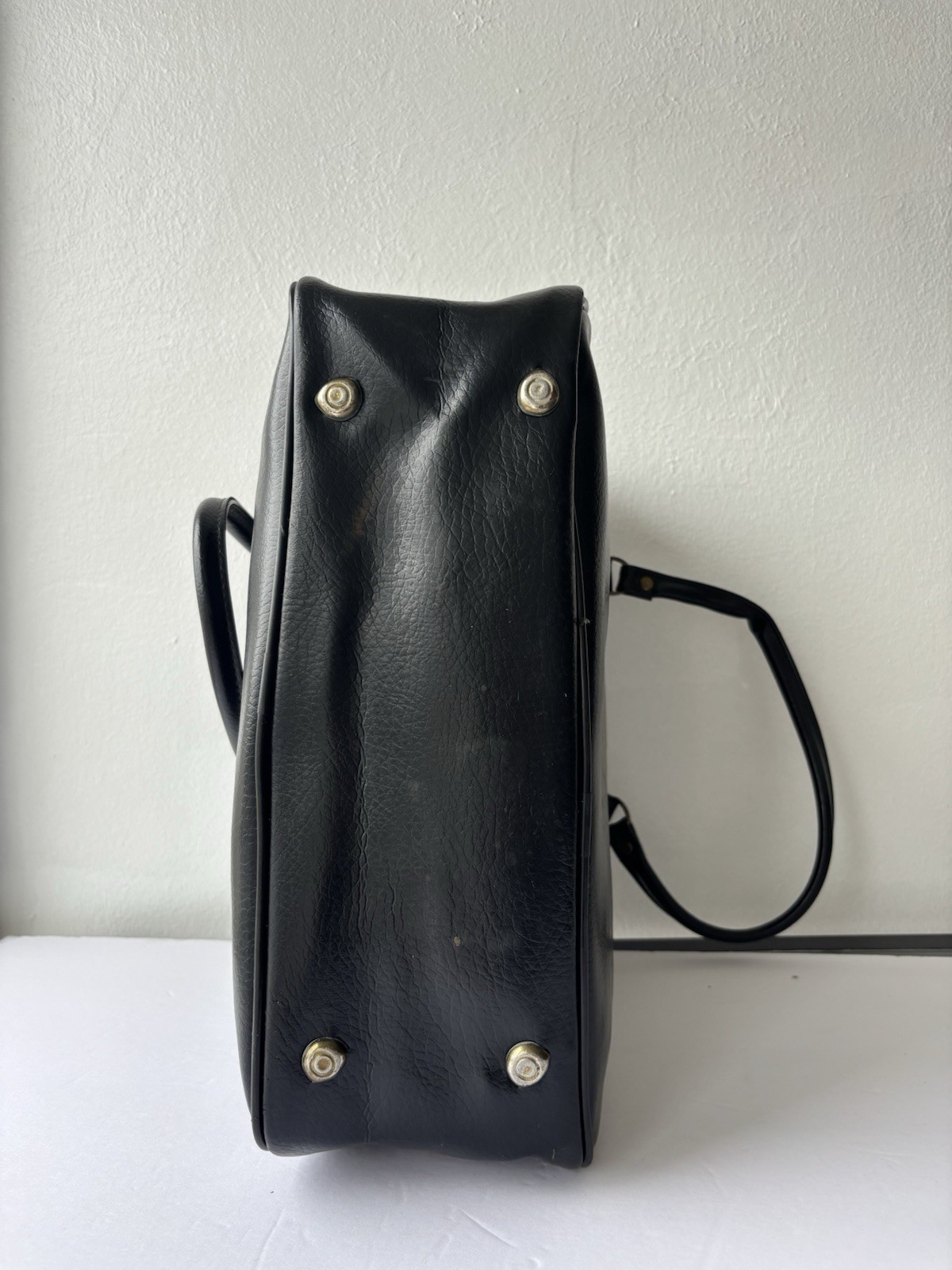 Vintage Black travel bag Tote Purse vinyl Kanto Civilian Club Japan