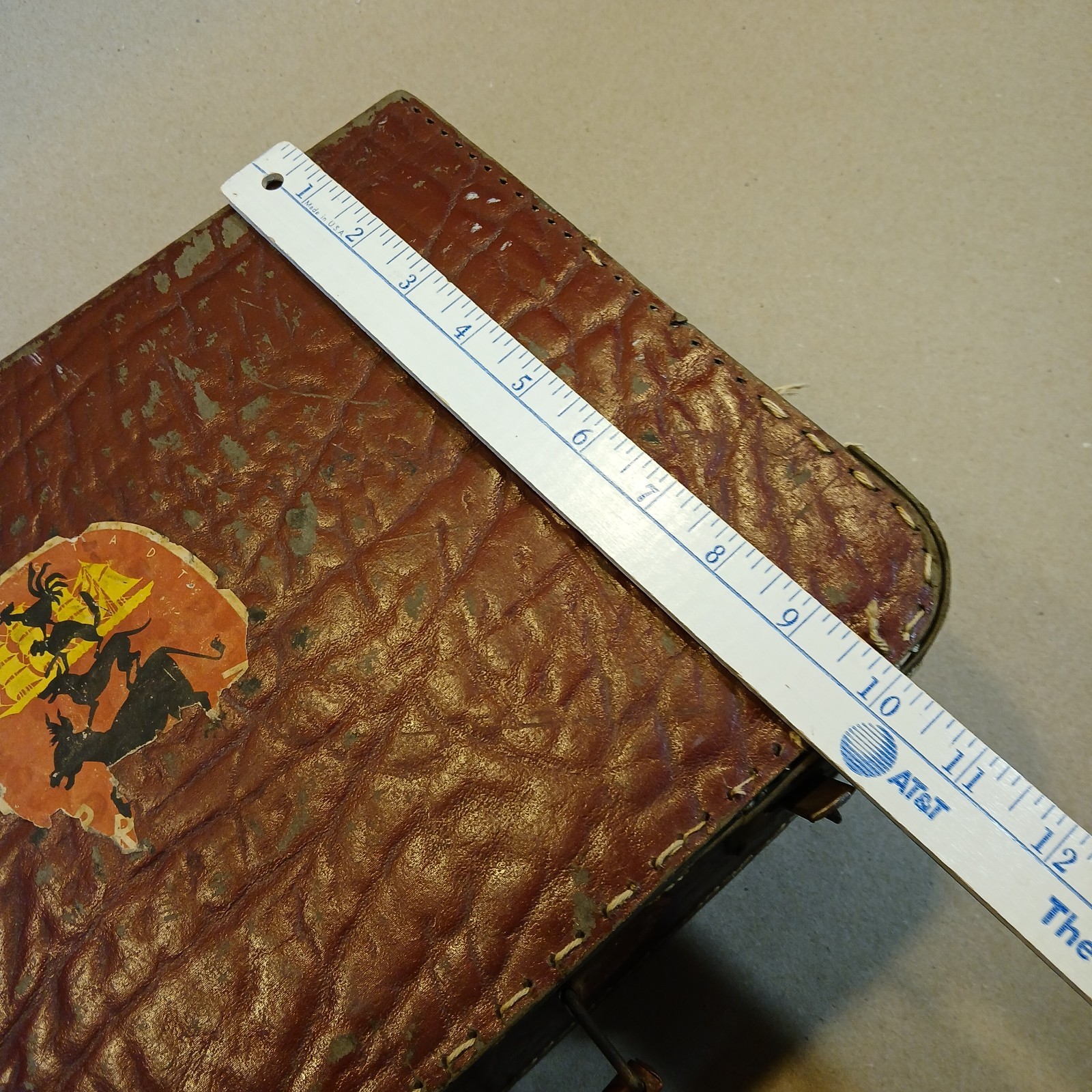 Vintage 1945 Airline Suitcase w/ Travel Stickers Burbank to Honolulu WWII HNL
