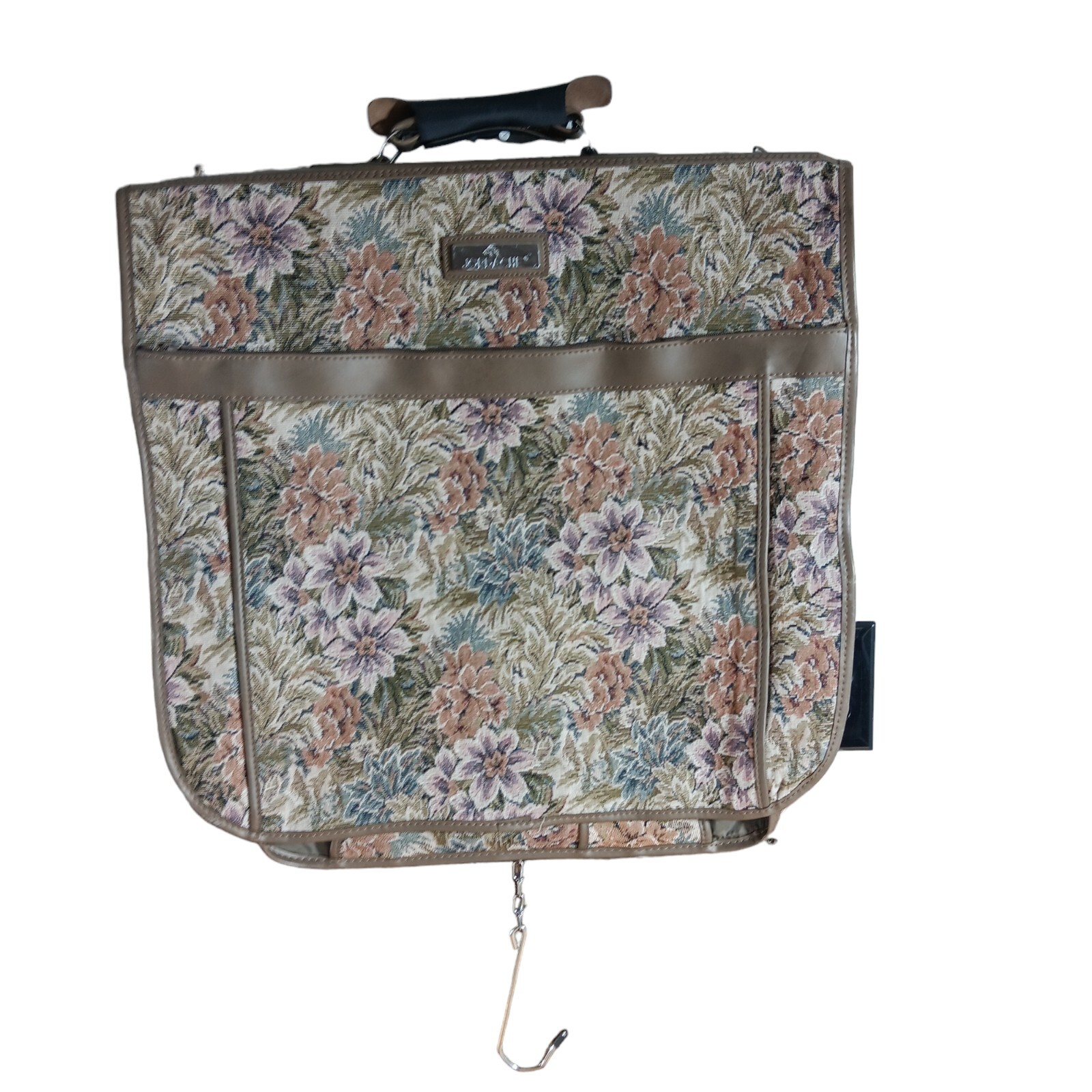 Vintage Jordache Tapestry Travel Set Floral Print Weekender Suitcase Garmet Bag