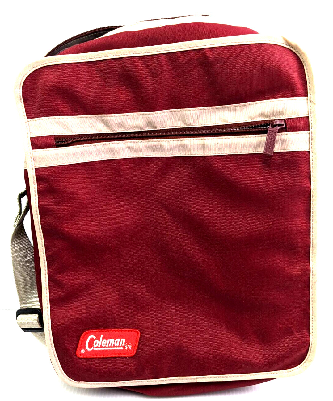 Vintage Coleman Carry-on travel bag 1970s Maroon Insulated 8″x12″x15″