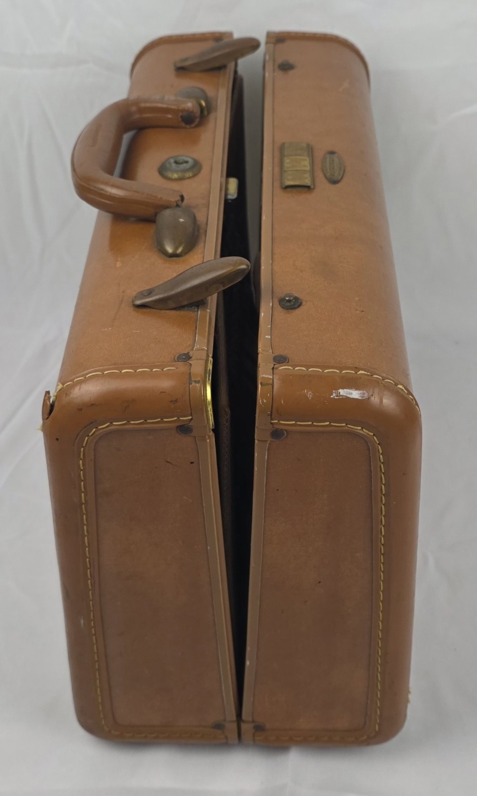 Vintage 1950s Samsonite Shwayder Bros. Brown Hard Shell Suitcase Travel Luggage