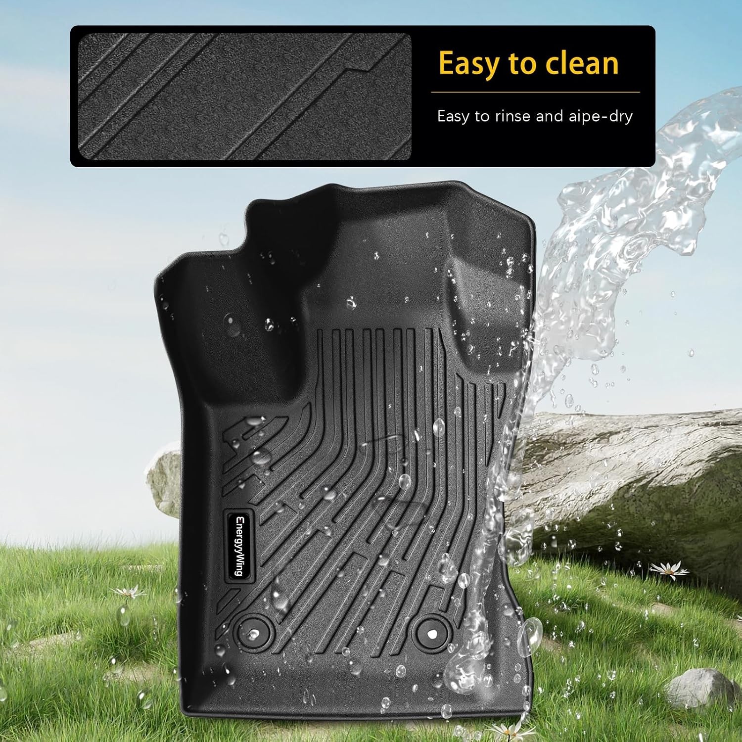 Black TPE Floor Mats Jeep Compass Full Set