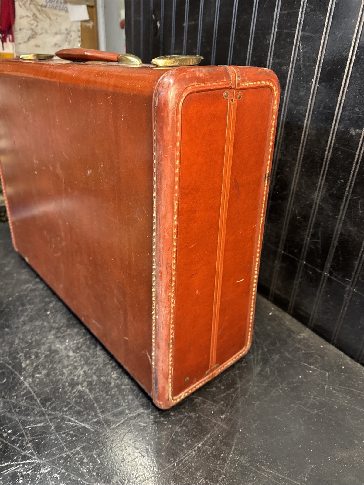 Vtg 24” Samsonite Brown Luggage Suitcase Shwayder Bros Denver Colorado No Key