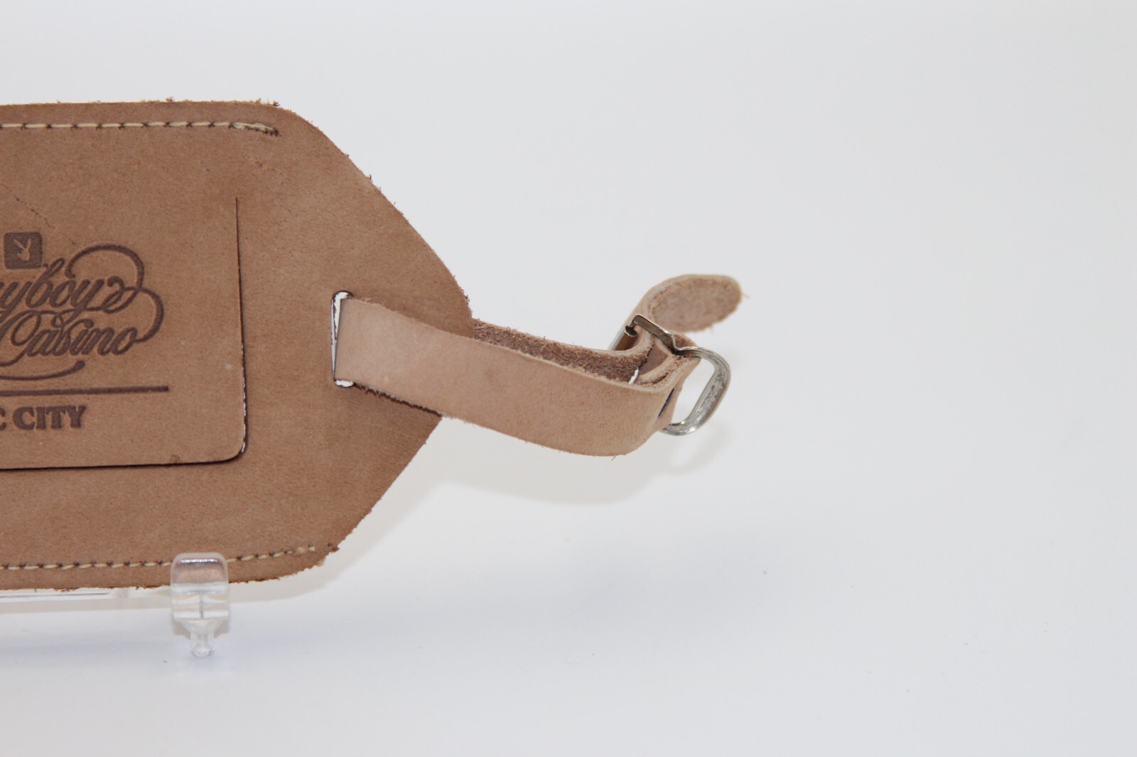 Vintage Playboy Hotel Casino Atlantic City Leather Luggage Tag ID Holder