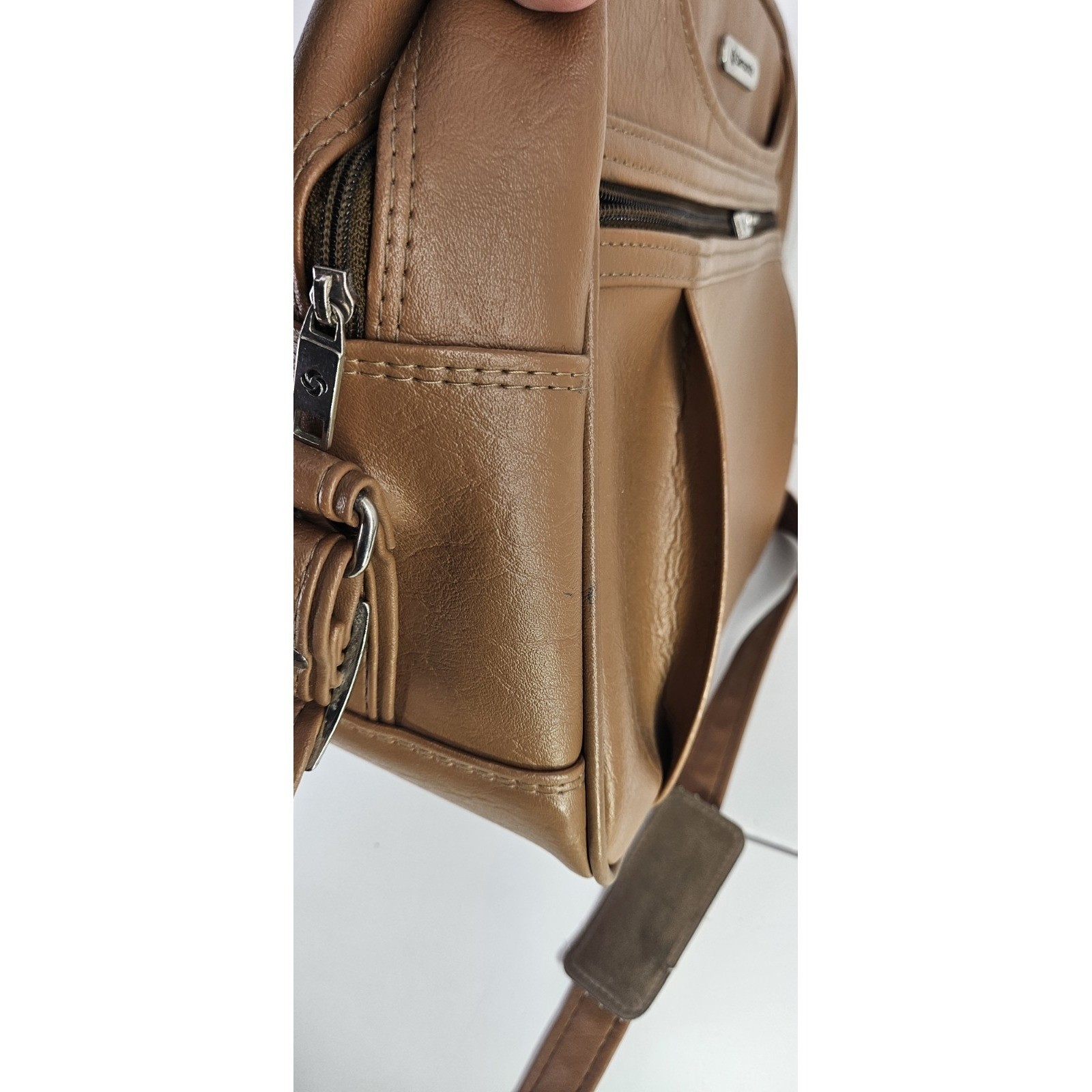 Samsonite Concord Shoulder Carry On Overnight Bag Tan/Brown Vinyl