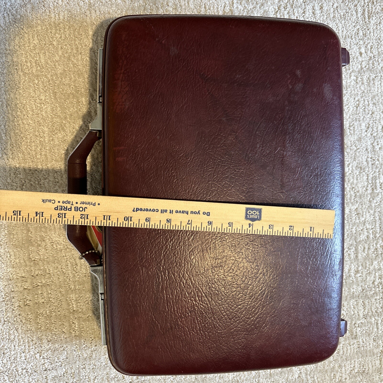 Vintage American Tourister Maroon Patent Leather Hard Shell Briefcase Maroon