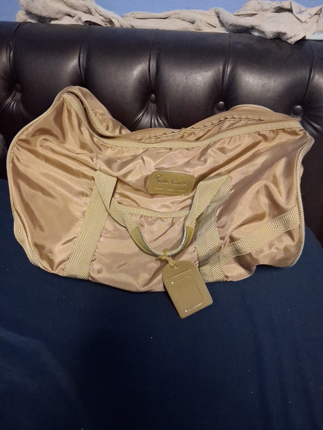 Vintage Pierre Cardin Butterscotch Carry-on Duffle Paris New York