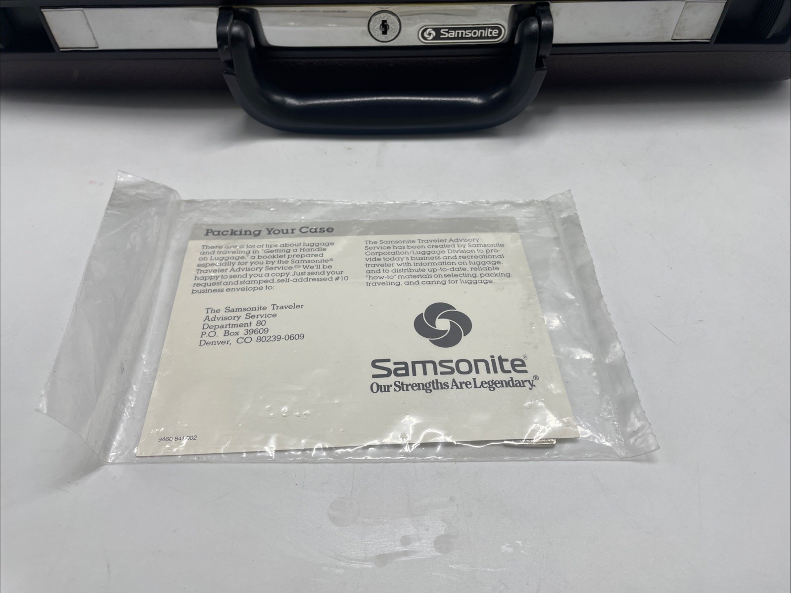 Vintage Samsonite Signat Brown Hard Shell Briefcase w/ 2 Keys/Insert Sealed