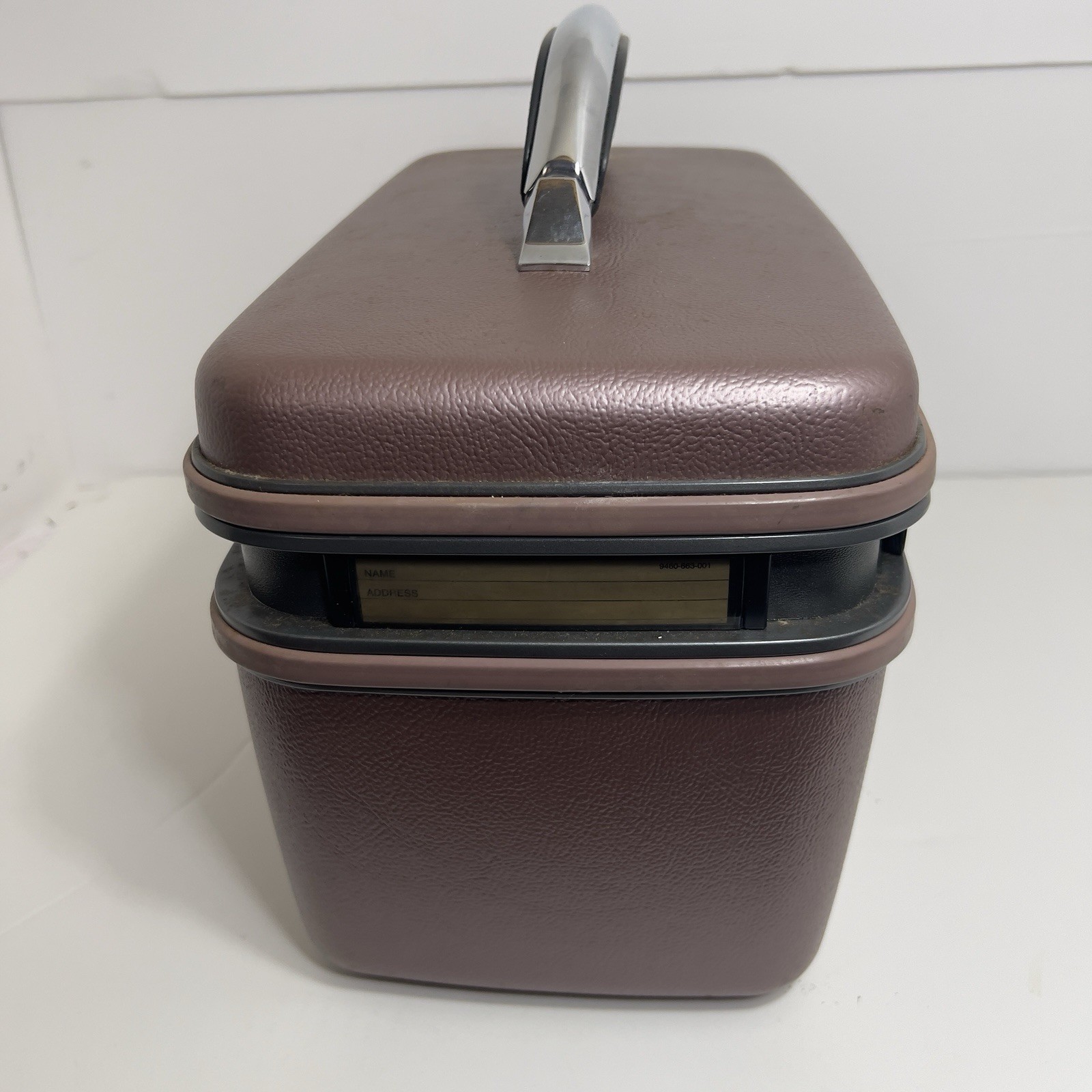 Samsonite Silhouette 4 Cosmetic Train Case Burgundy 1987 Made in USA with Keys
