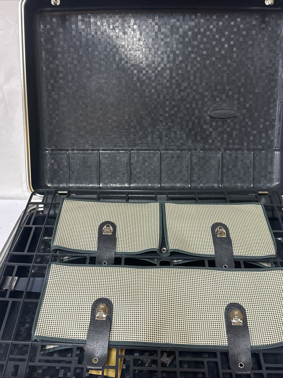 Vintage Blue Hard Shell Luggage Suitcase Forecast Titanite Shell Samsonite Like