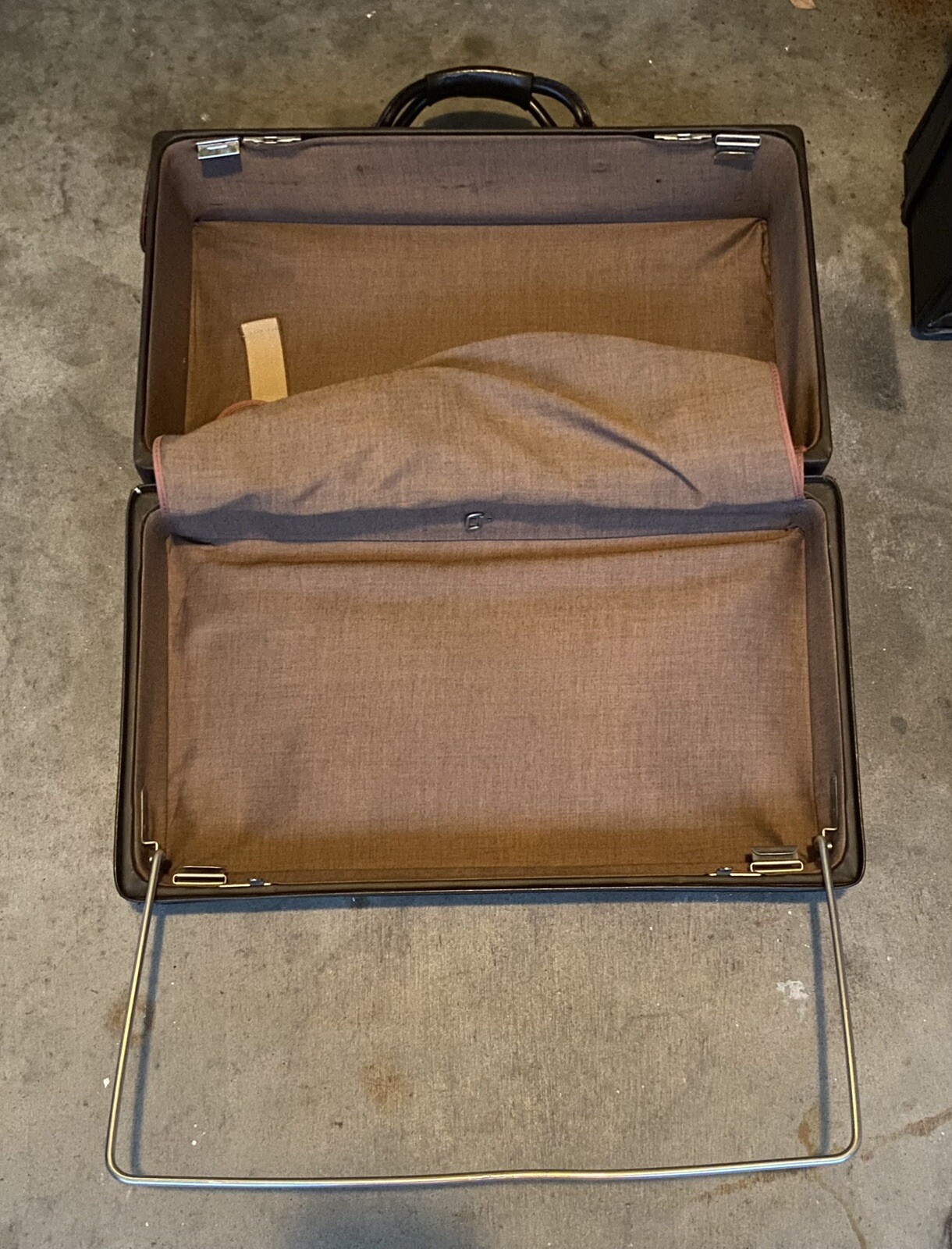 Vtg MCM 1950s Hartmann Leather Luggage Wardrobe Suitcase Matching 2 Piece 1 Key