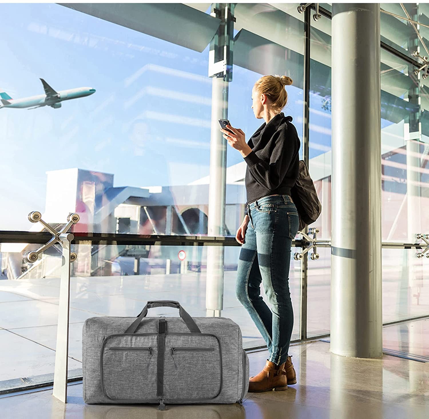 Vomgomfom Travel Duffle Bag For Men 65L 85L 115L Foldable Travel Duffel Bag