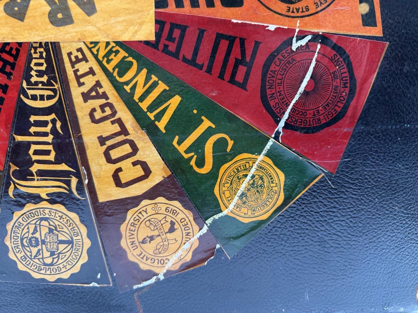 VINTAGE SUITCASE LUGGAGE TRAVEL STICKERS U.S. STATES 13.5X22