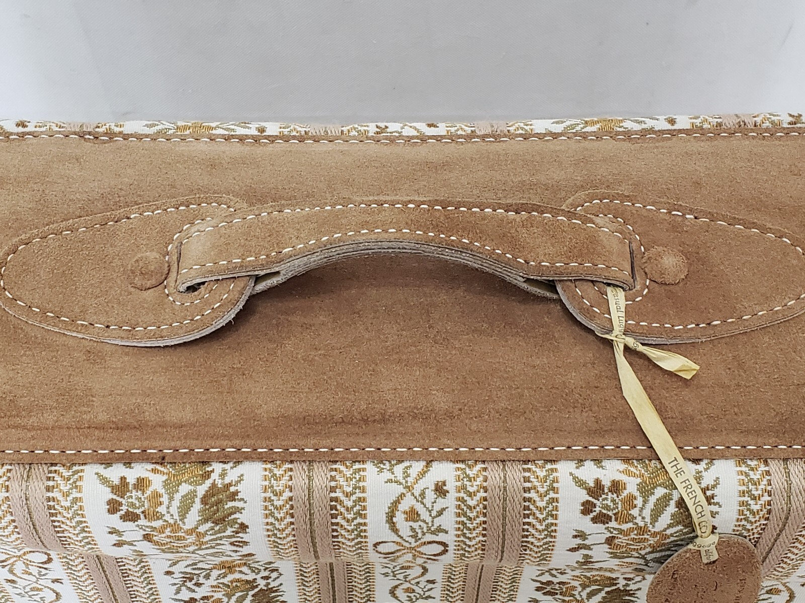 French Company Luggage – Heavy Fabric 20X14″ Heavy Embroidered Fabric & Leather