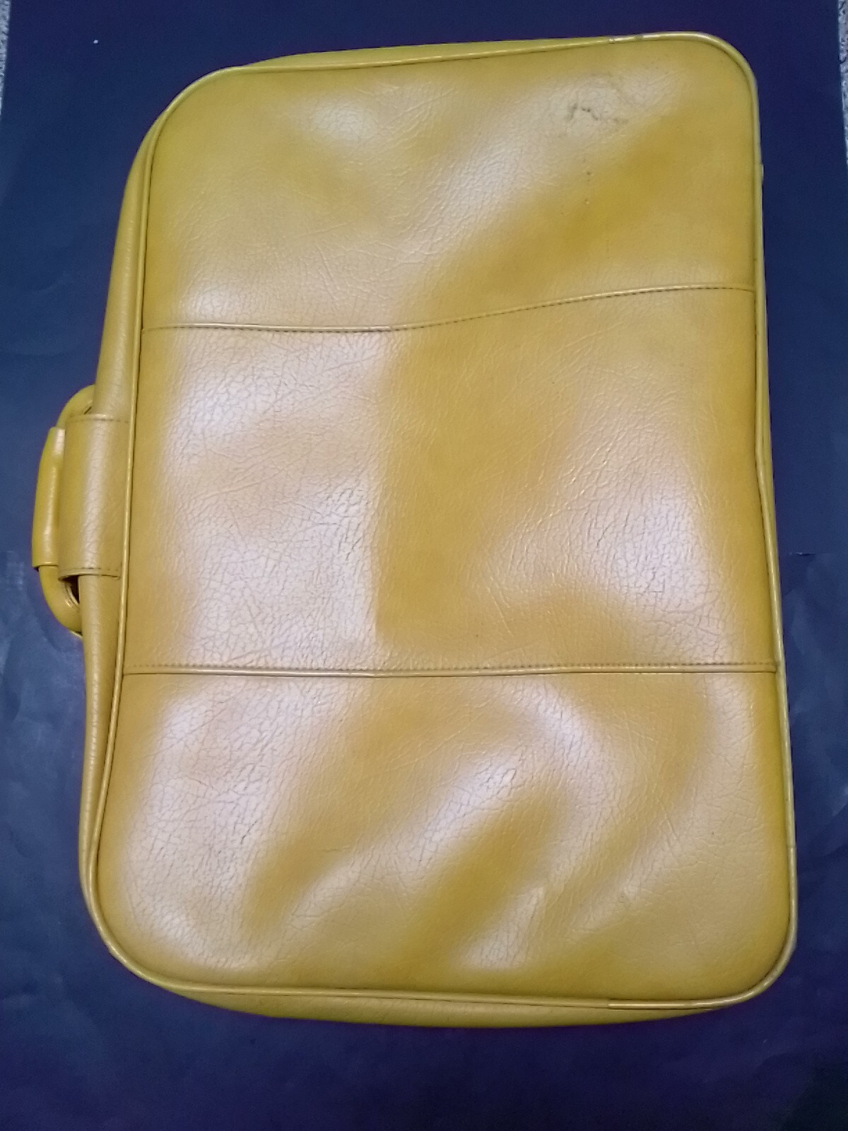 As-is Vintage circa 1970s yellow Suitcase Suit Case luggage by Interpur With Key