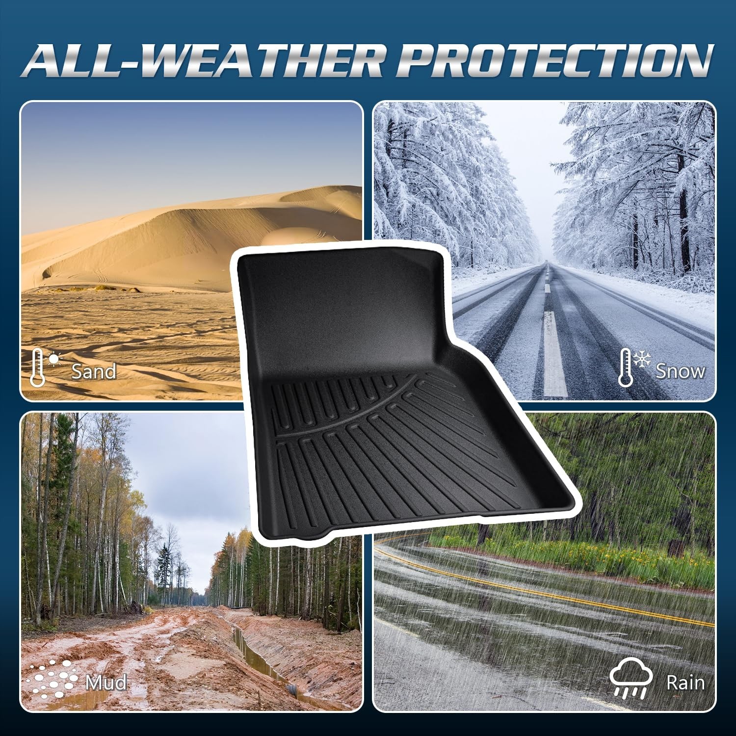 Cargo Liner with Backrest Mats Compatible with Volkswagen Tiguan 2025-26 5 Seats