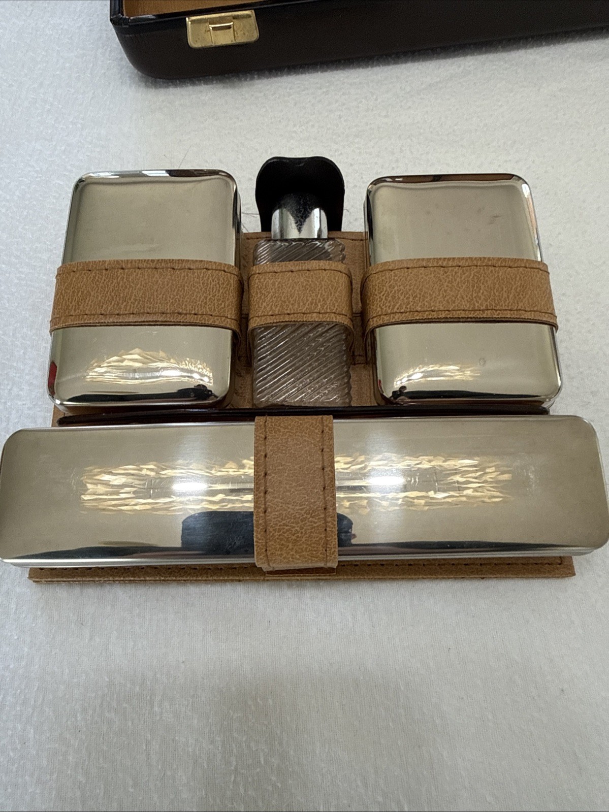 VTG Personal Travel Toiletries Case MCM Look Comb Soap Toothbrush Mirror READ
