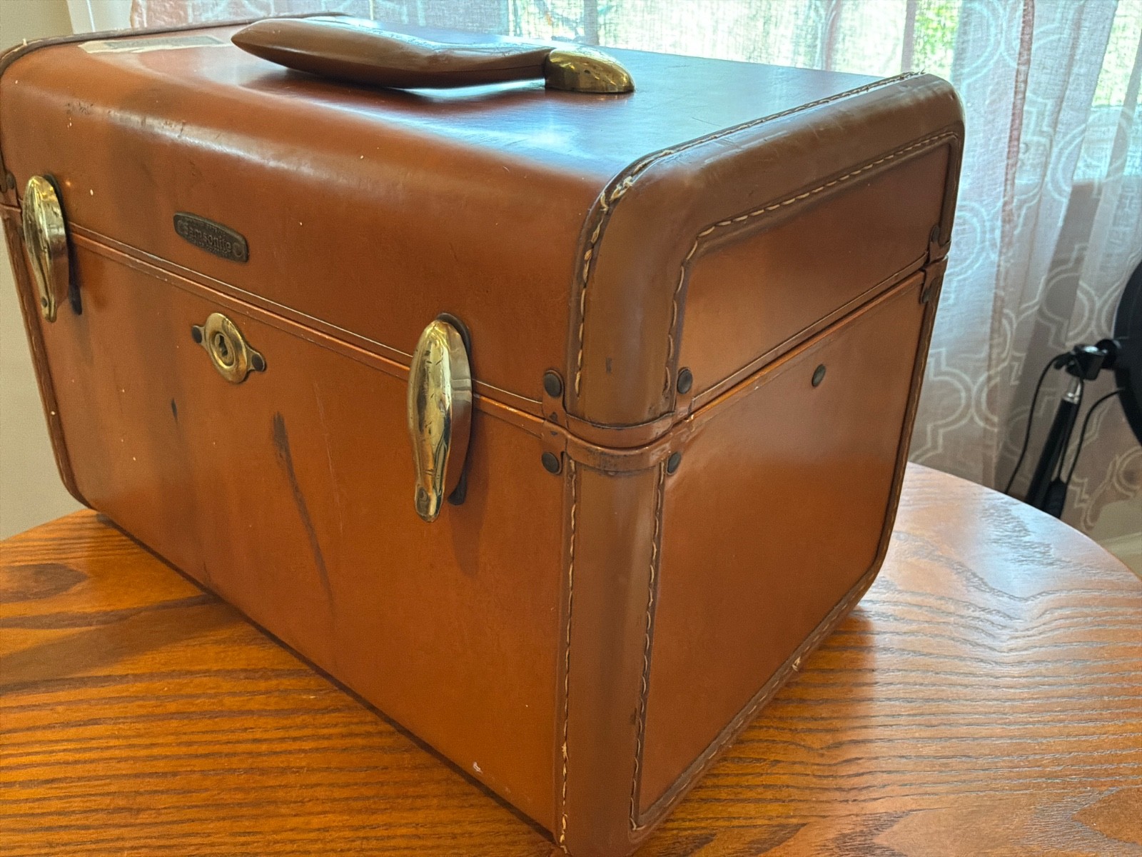 Vintage Samsonite Schwayder TRAIN CASE Streamlite Brown Luggage
