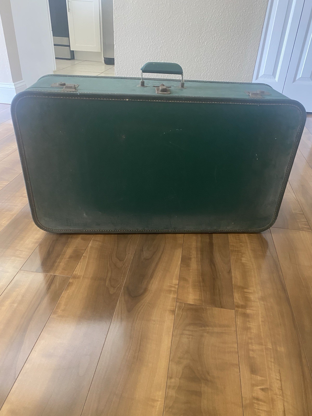Vintage Lady Baltimore Green Hard Case Suitcase Starline Mid Century Modern Deco