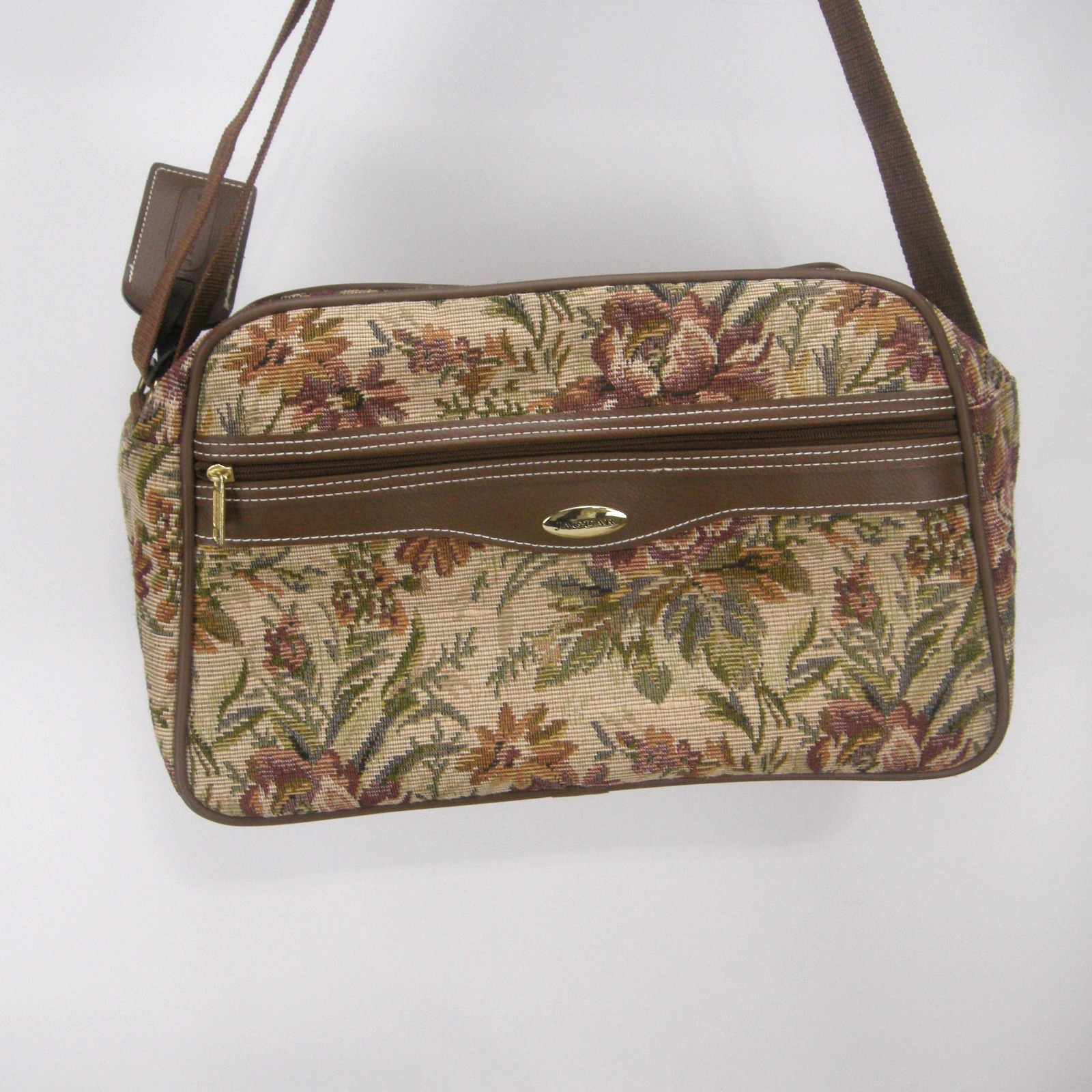 Jaguar Luggage Floral Tapestry 2 Piece Luggage Set Weekender Carry On EUC