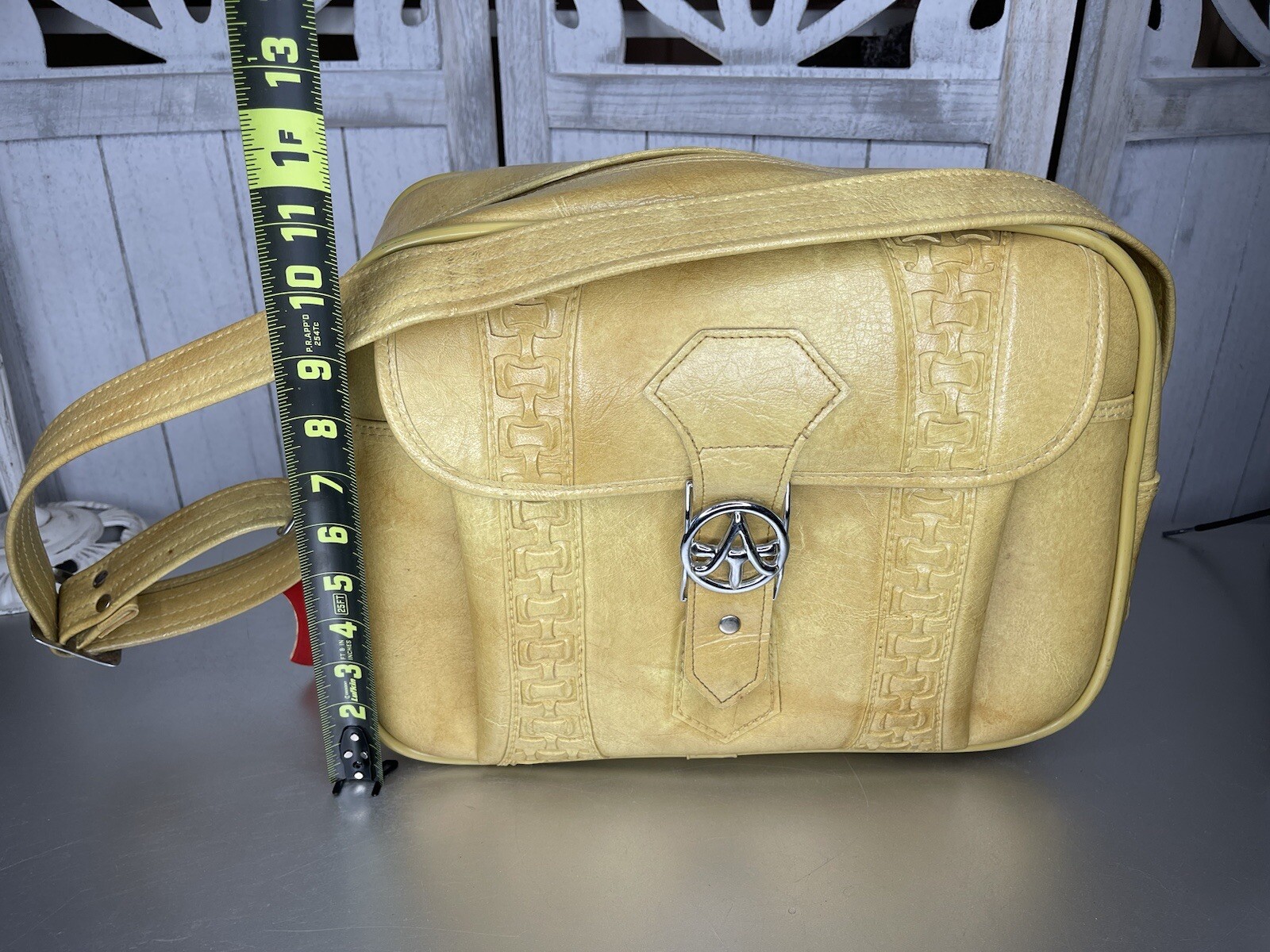 Vintage 70s American Tourister HARVEST GOLD Carry On Travel Bag Weekender Retro