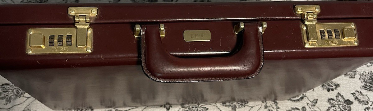 Franzen Vintage 1980s Leather Attache Briefcase Brown w/ Locks Organizer