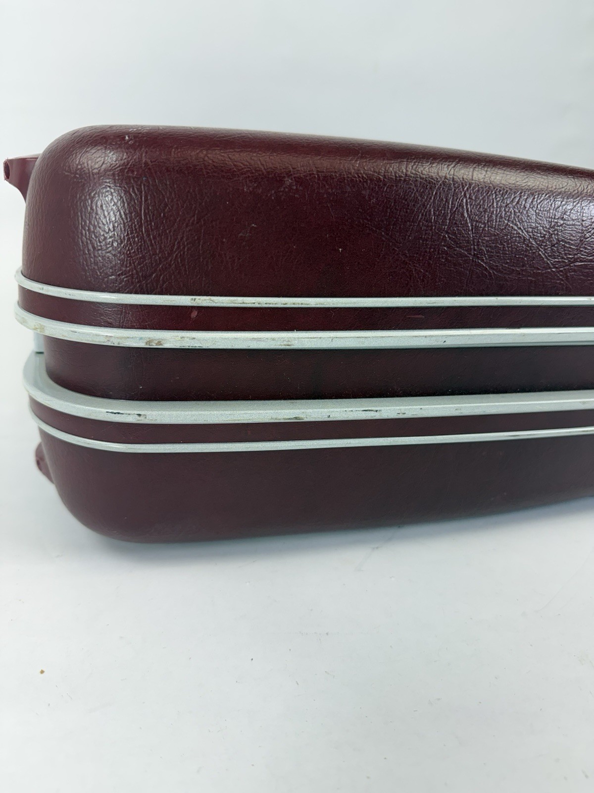 Samsonite Maroon Hard Shell Handle Travel Luggage Suitcase Vintage 19″