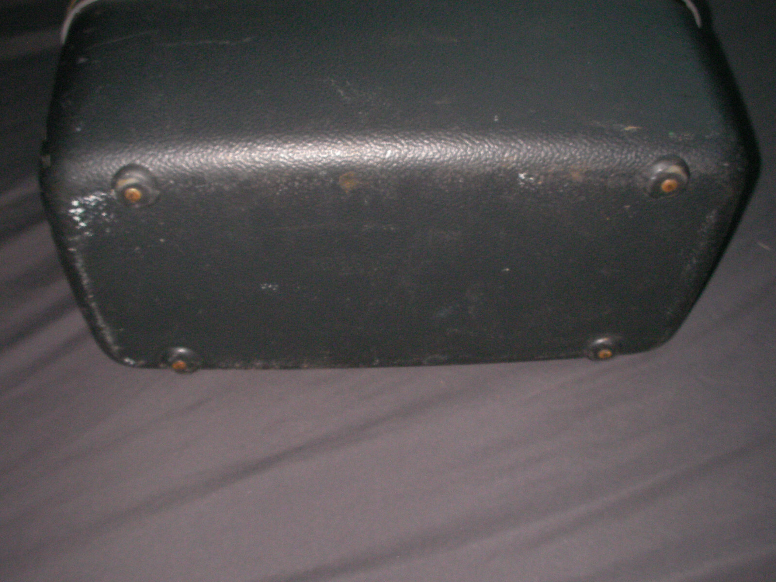 Samsonite Silhouette make up train travel case w/ key Charcoal Gray Grey 1970s