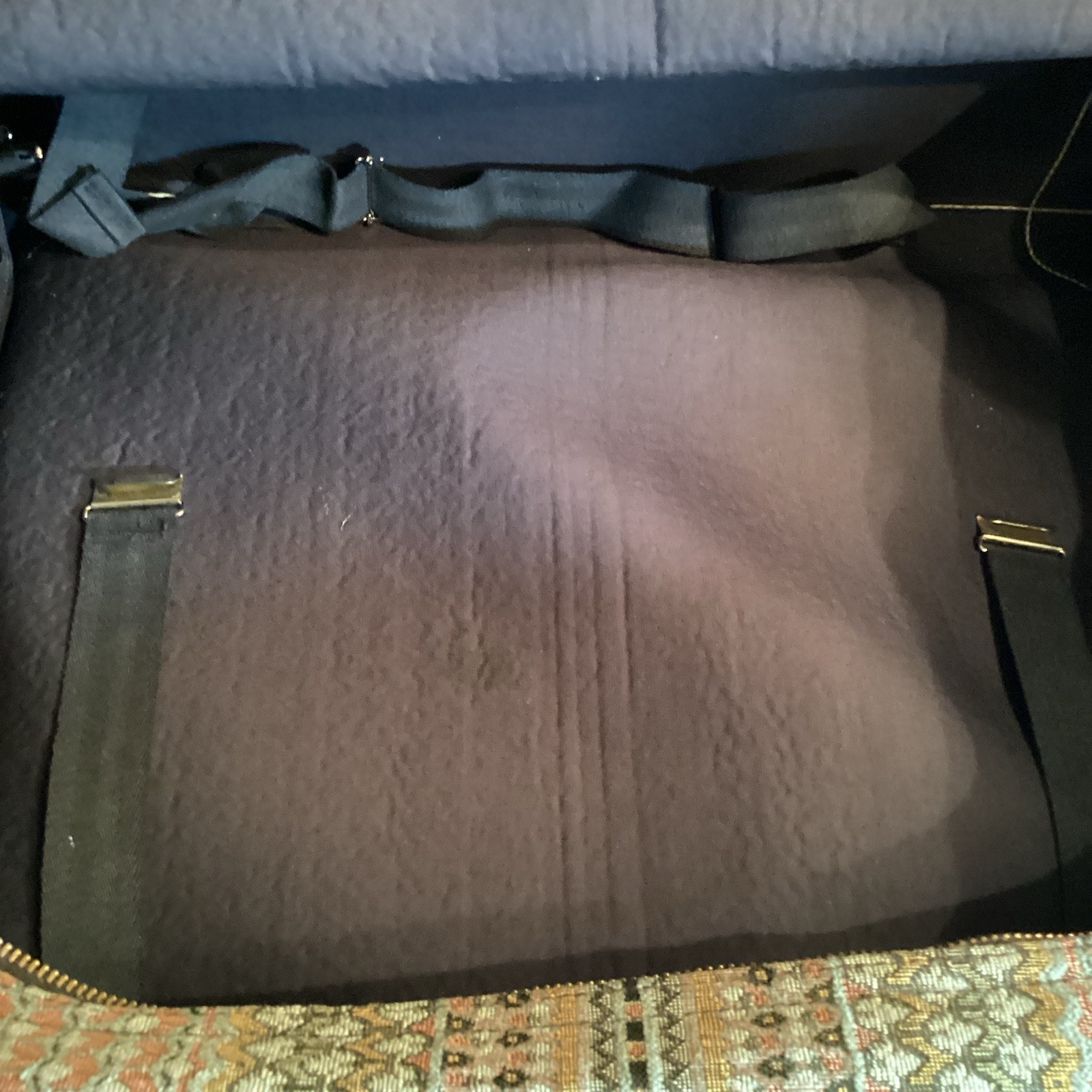 Vintage French Luggage Co. Suitcase Brownish Suede Zip Up 22 Inches Wide