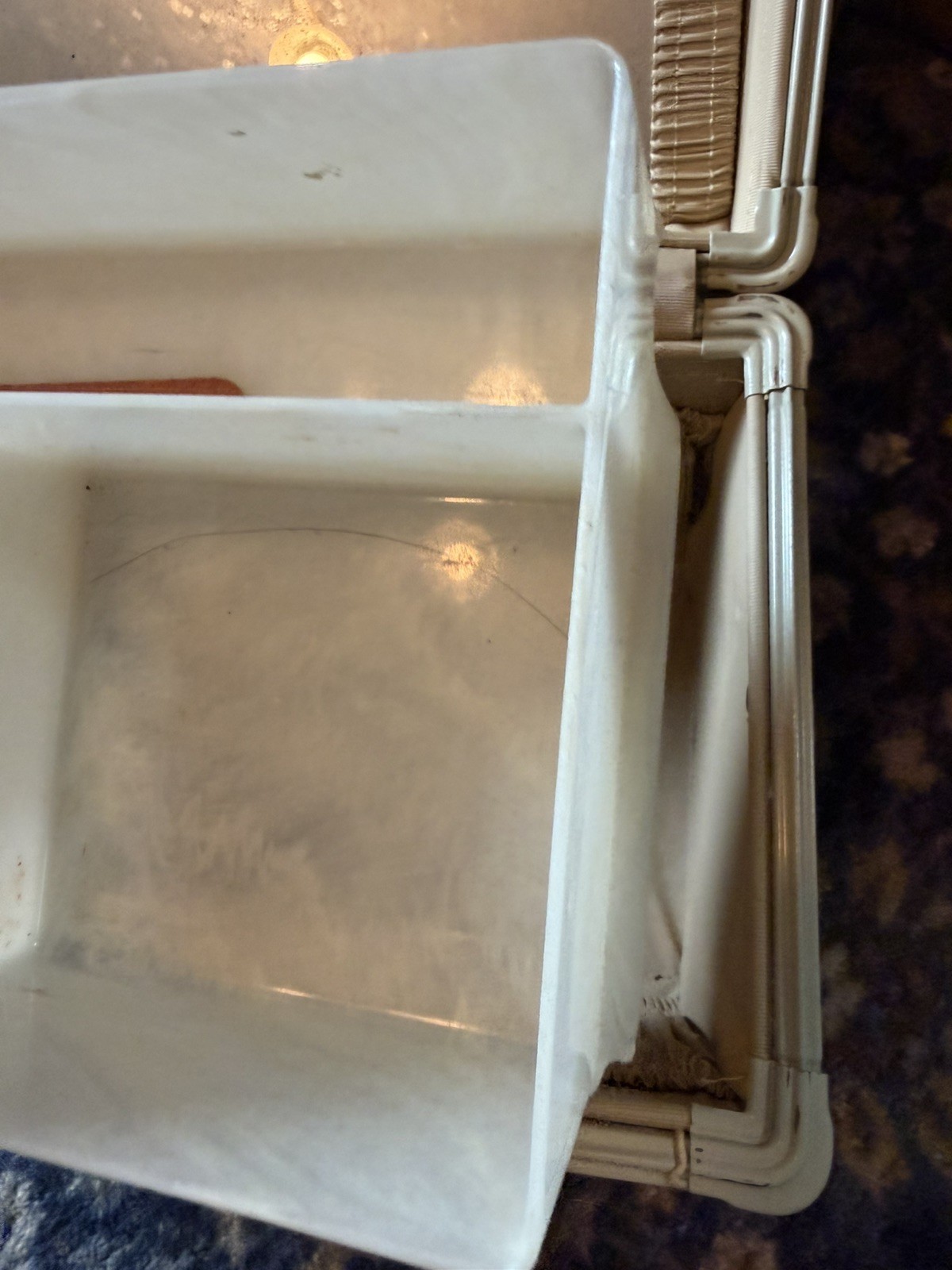 Vintage Marble White Samsonite Suitcase Luggage Train Hatbox Overnight Rawhide 6