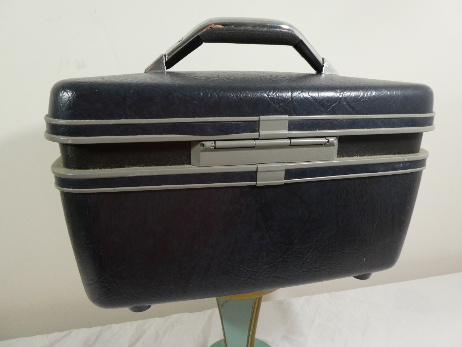 Vintage Samsonite CarryPac 12 Hard Shell Train Case Makeup Bag Luggage Blue 1987
