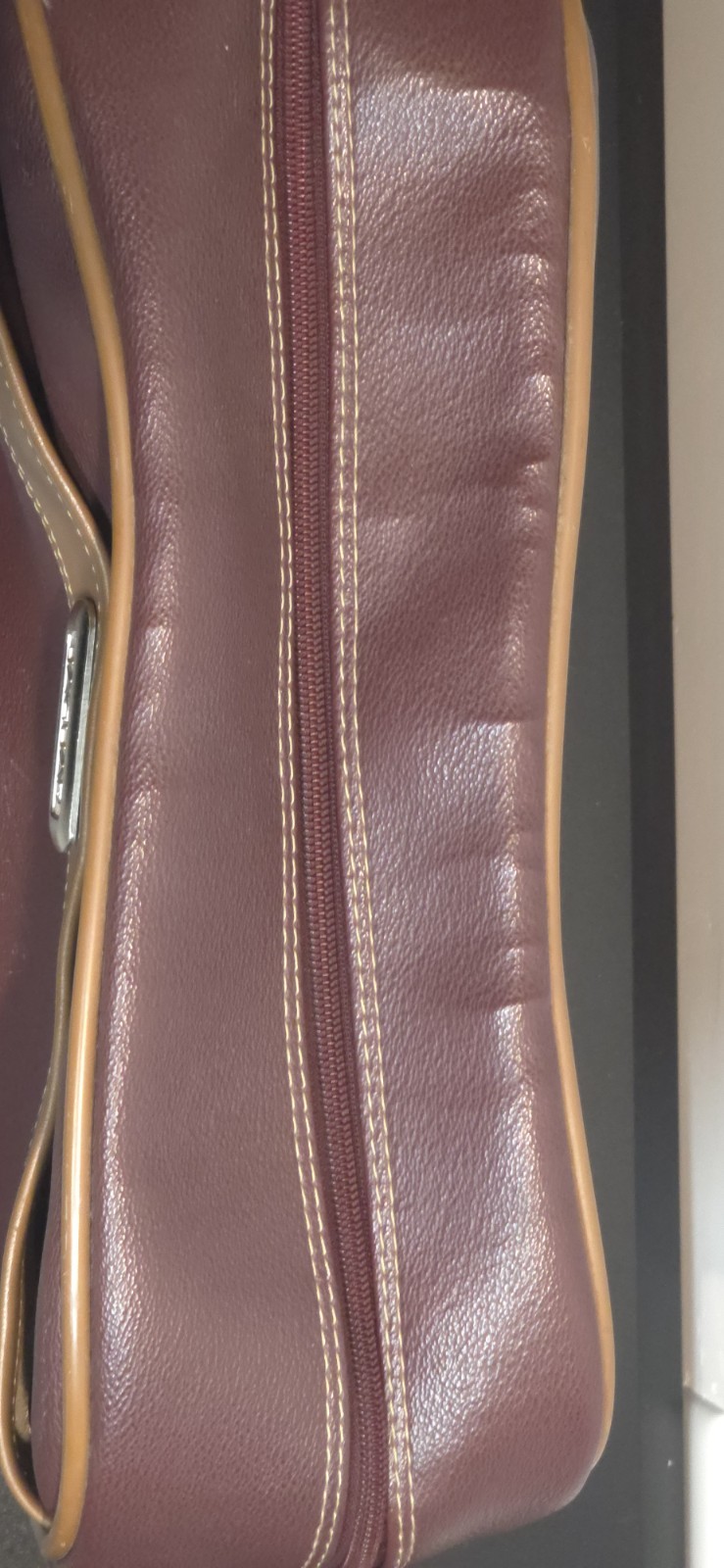 Rare HTF Vintage Jaguar Brand Brown Leather Travel Bag 1980