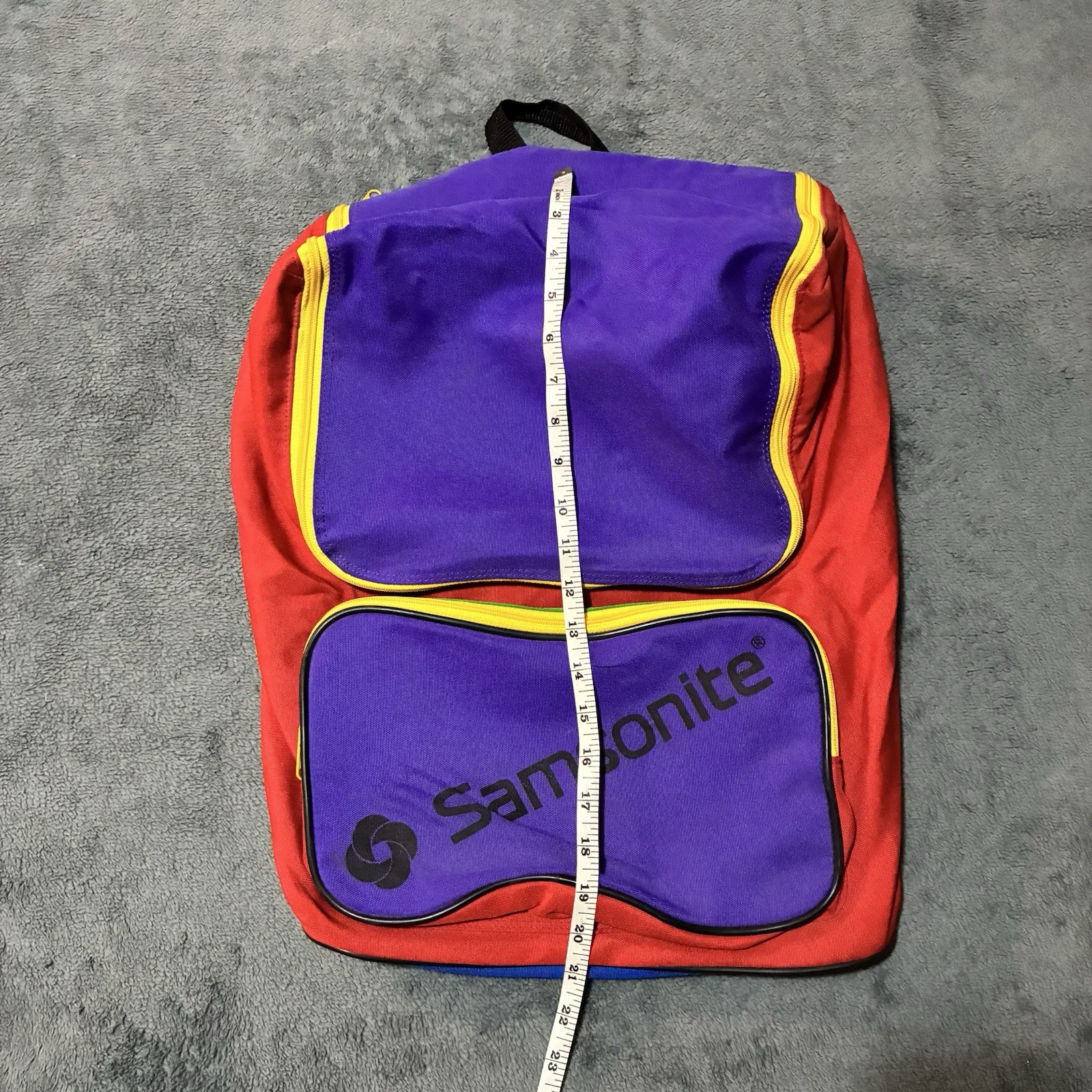 Vintage SAMSONITE Purple Red Blue Backpack Duffel Bag Travel Hiking Walking*READ