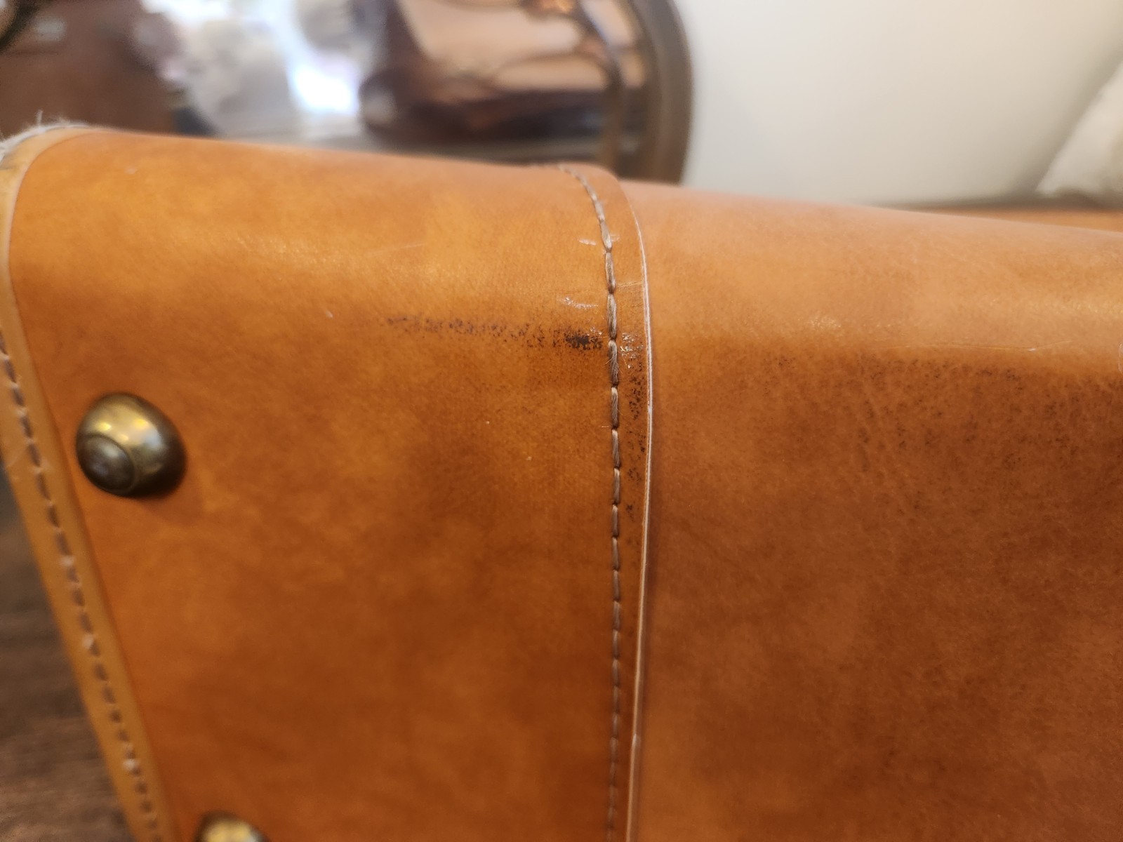 Vintage Hartmann Belting Leather Plastic Lined Weekender Bag
