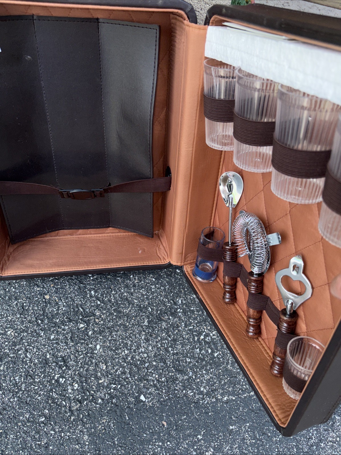 Vintage Destination Grey Goose Vodka Brown Travel Suitcase With Accessories