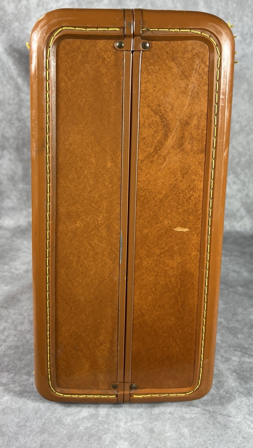 Vintage Samsonite Streamlite Shwayder Bros Saddle Tan Suitcase Luggage No Key