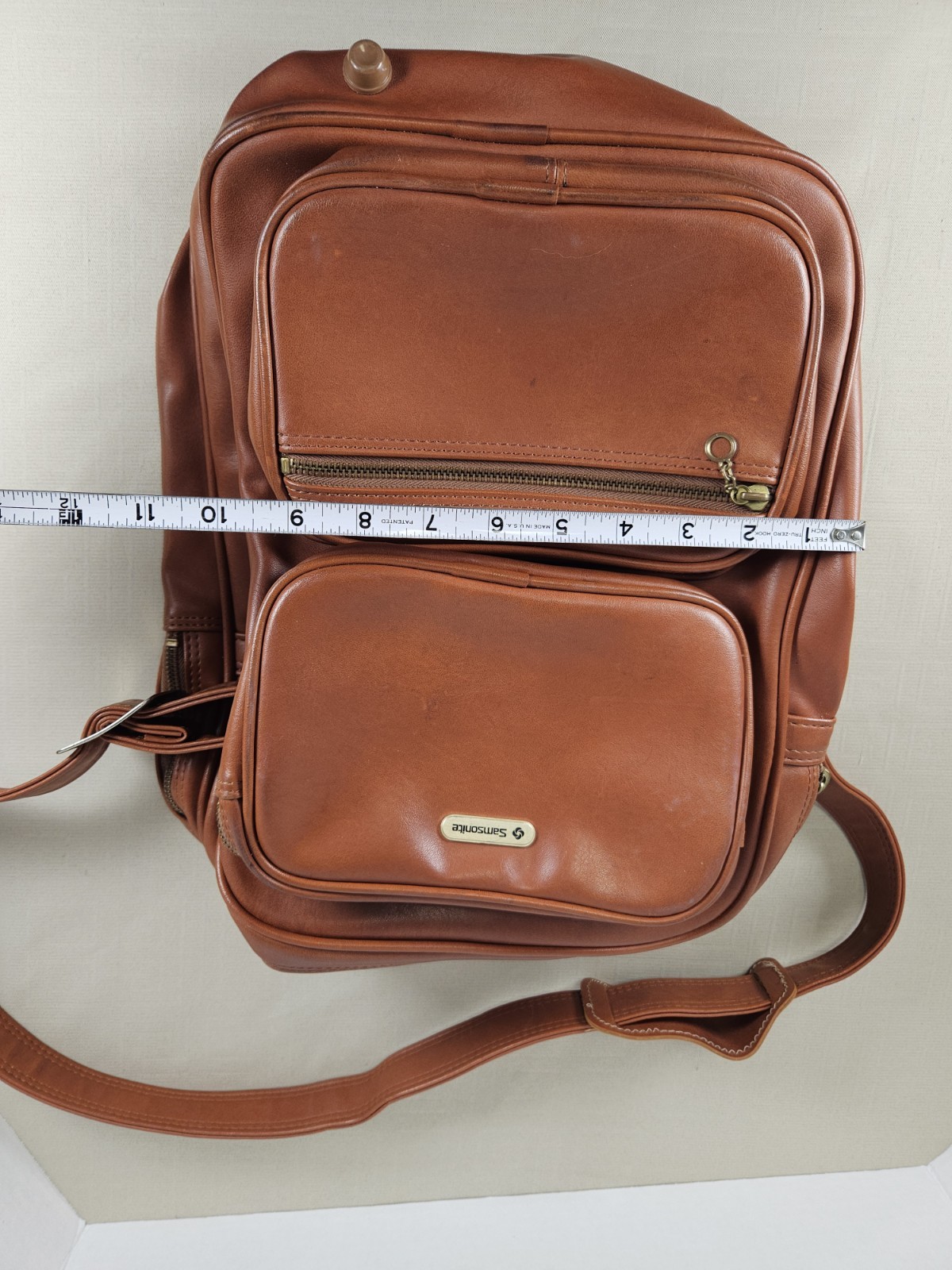 1960s-70s Chestnut Vinyl Samsonite Tote Shoulder Strap Bag/Carry On Luggage/Sams