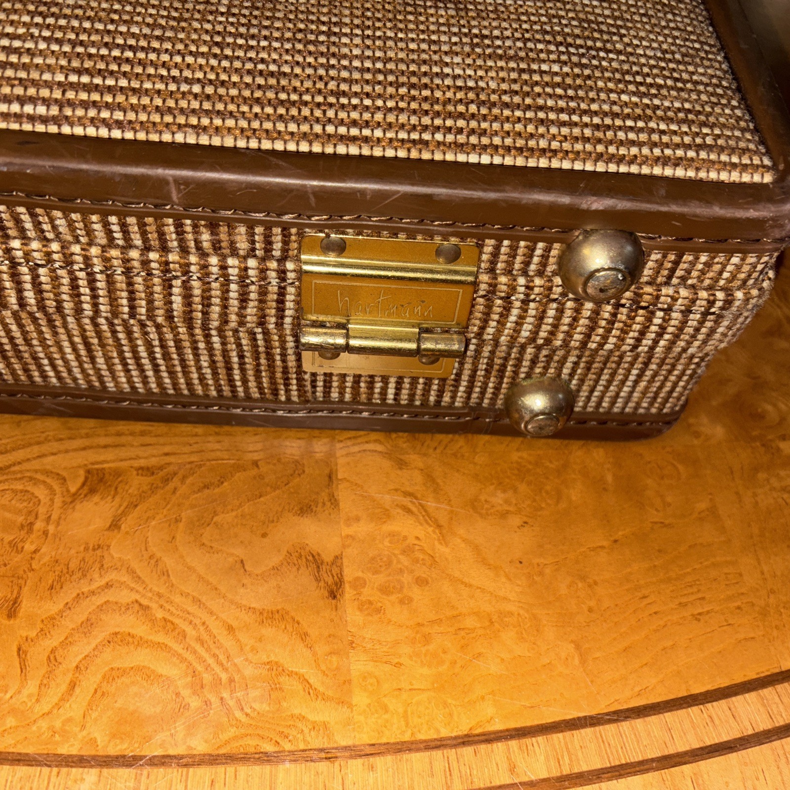 1920s Hartman Luggage Tweed And Leather Briefcase