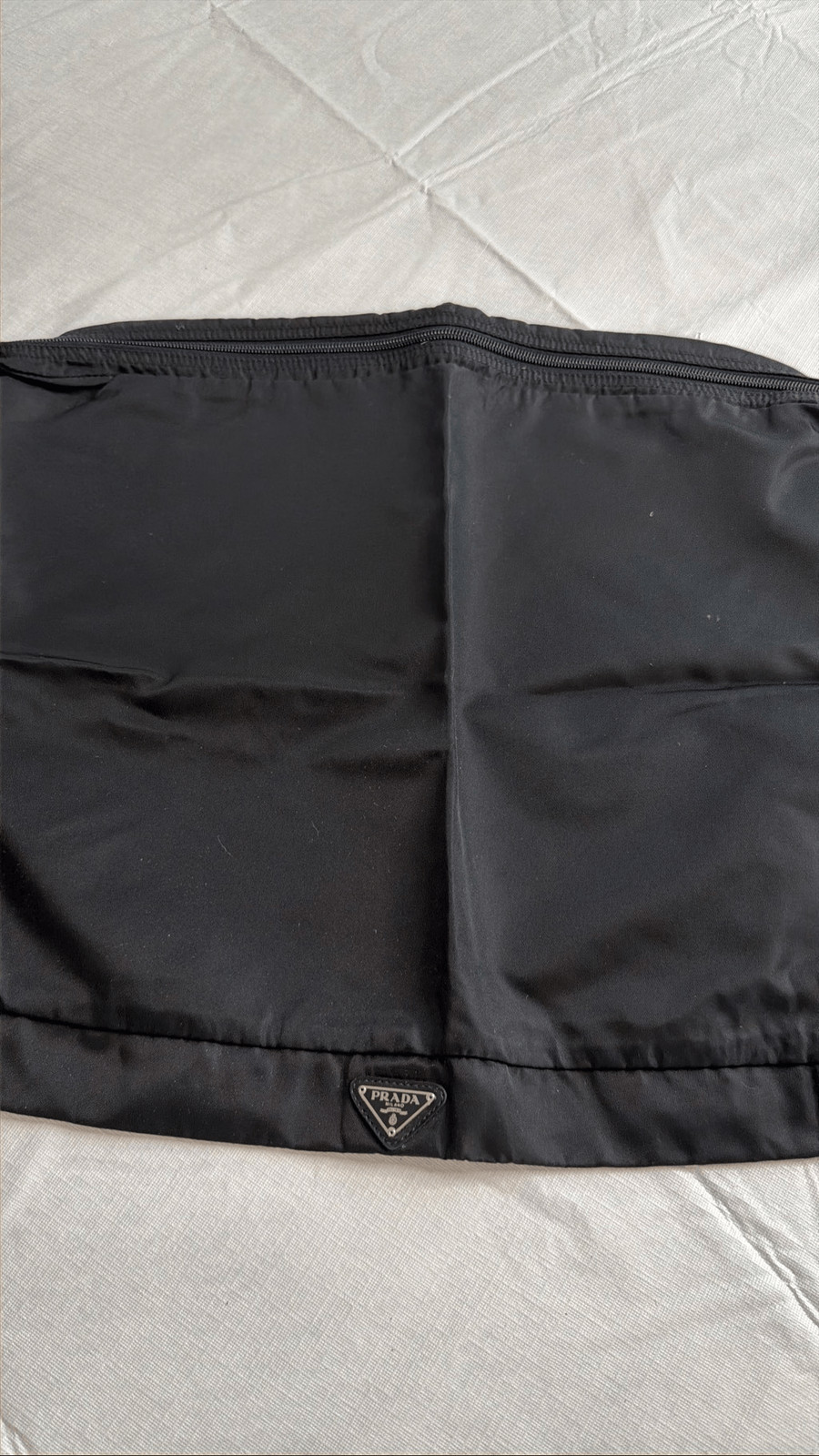 Prada Black Nylon Garment Bag Travel Suit Carrier Foldable Made In Italy