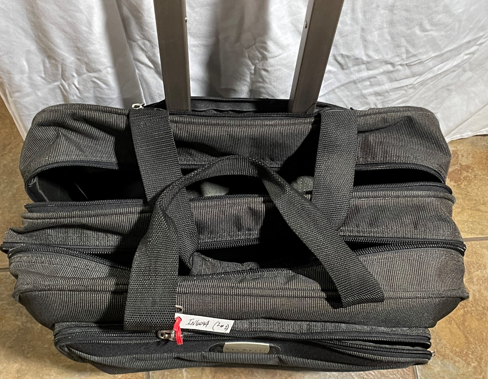 ATLANTIC 2pc Fabric Carry-on Tote & Luggage w/ Extended Handle & Wheels IN6094