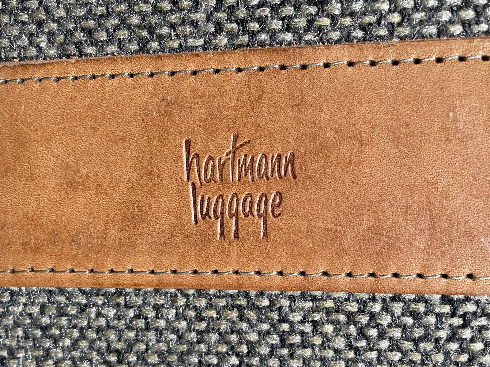 Hartmann Tweed Leather Suitcase Luggage Travel Bag 24x18x8.5 With Duffle Bag