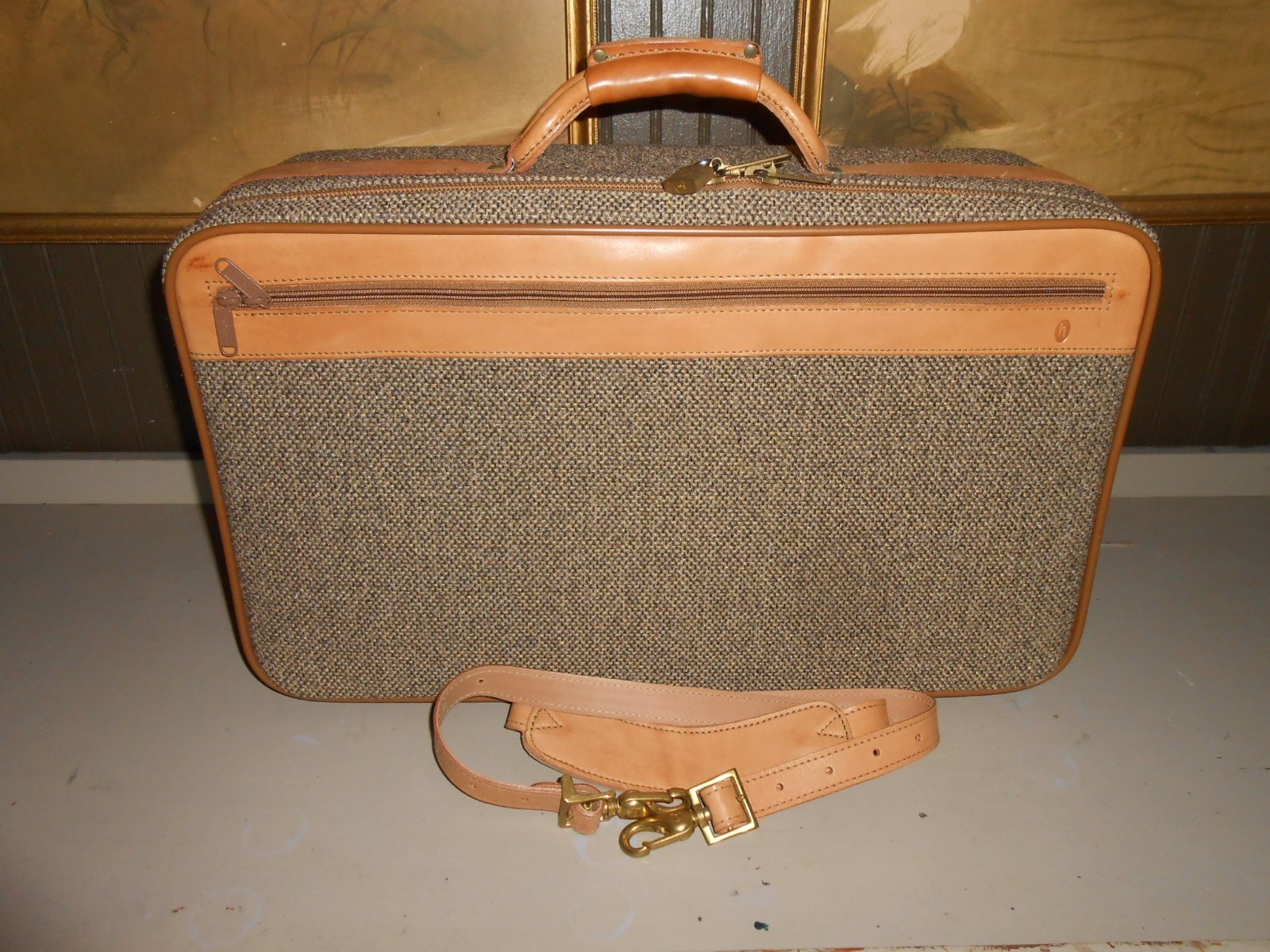 NEW Vintage Hartmann Suitcase Walnut Tweed Leather Carry-On 21″ Ex Condition #4